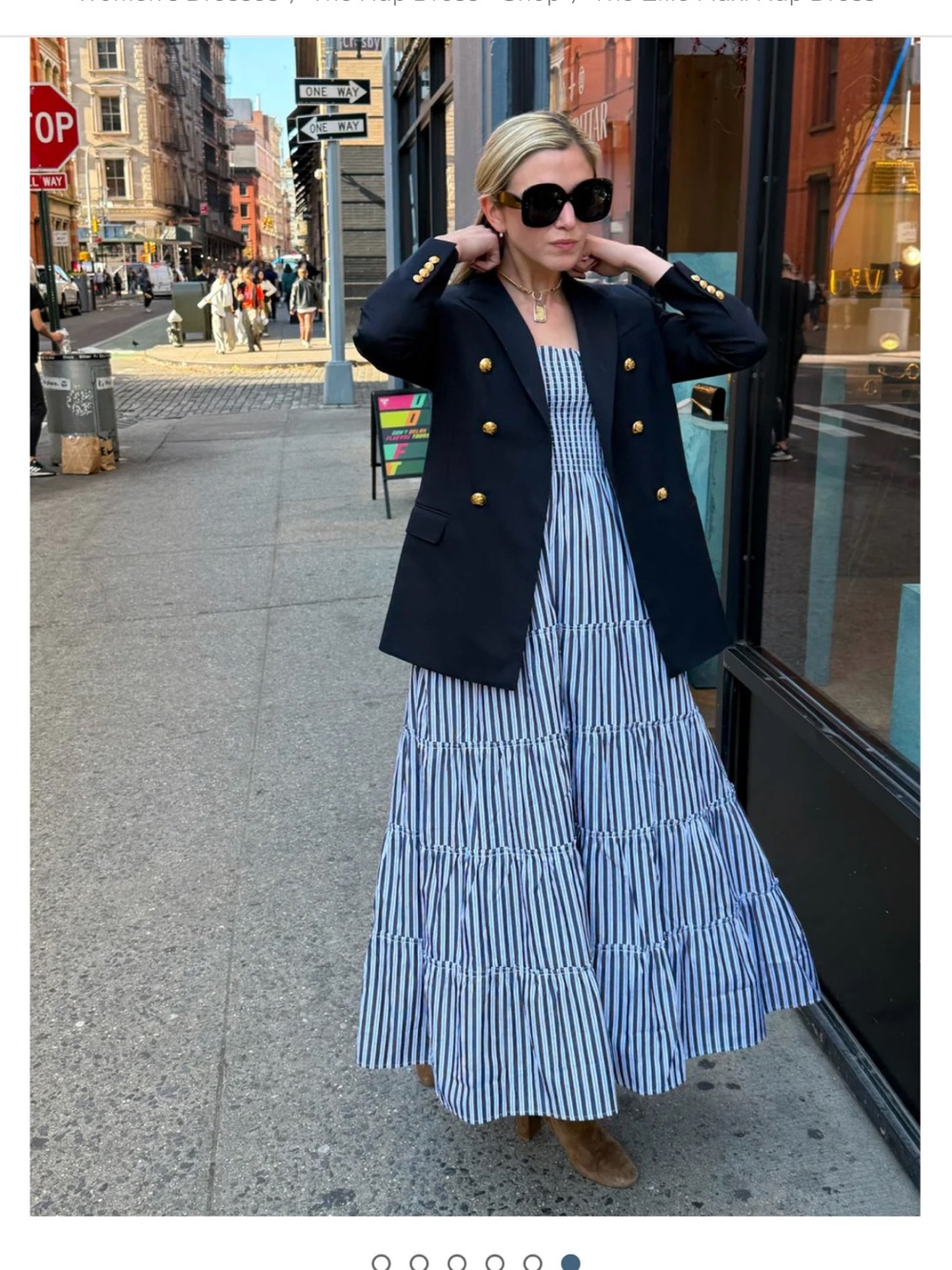 Hill House Home Ellie Maxi Nap Dress in Navy Stripe Large - Picture 5 of 9